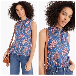 J. Crew Ruffle Neck Top in Liberty Flora Sz 10